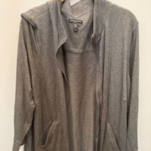 zipped turtleneck with pockets grey sweatshirt
